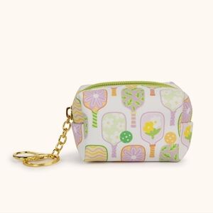 Studio Oh! Pickleball Rally Keychain Zipper Pouch Water-Resistant Vegan Leather